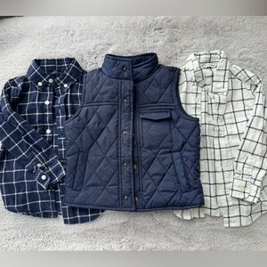 Janie and Jack Brushed Twill Shirts and Vest Bundle